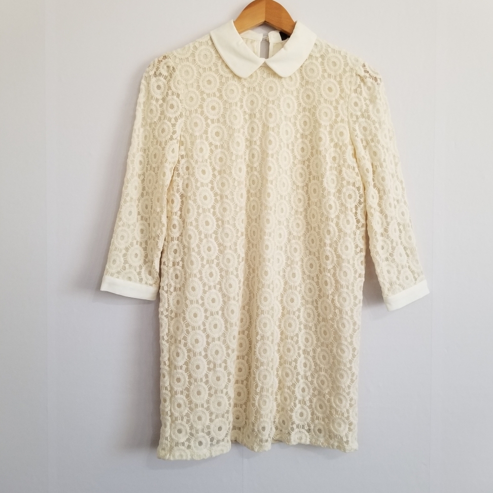 Monica Rose Lovers + Friends Ivory Lace Embroidery Mini Dress Size Small